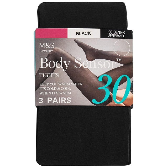 M&S Collection 30 Denier Body Sensor Tights extra large black, imported from the UK