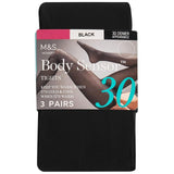 M&S Collection 30 Denier Body Sensor Tights extra large black, imported from the UK