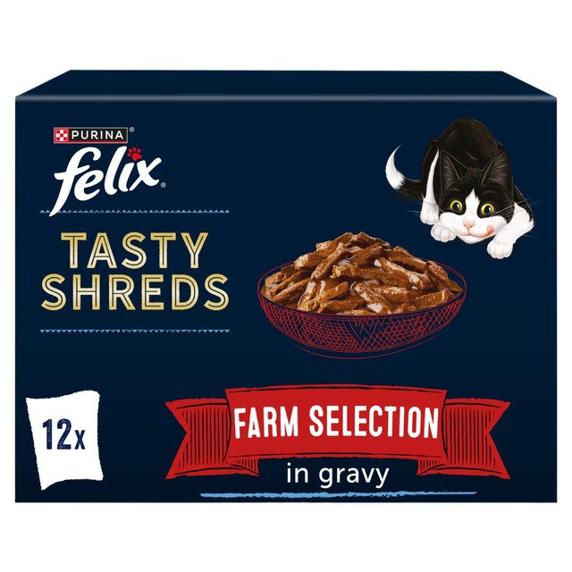 Felix Tasty Shreds Farm Selection gravy cat food multipack - British product
