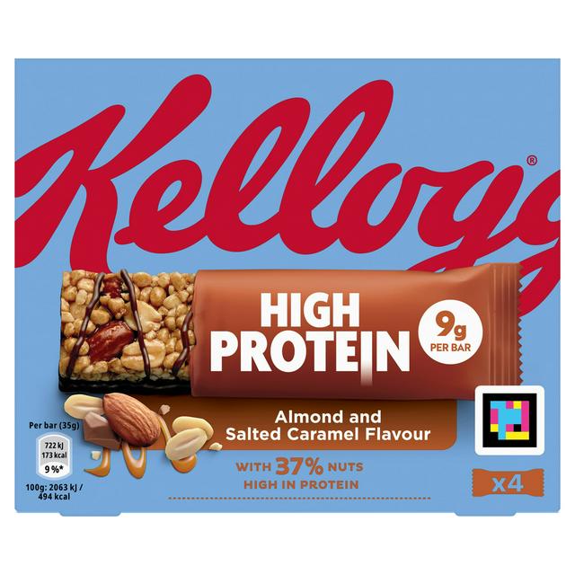 Kelloggs High Protein Almond Salted Caramel Flavour Snack Bars 4 x 35g