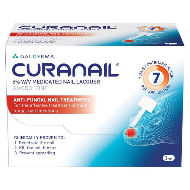 Curanail 5% amorolfine fungal nail treatment 3ml - British product