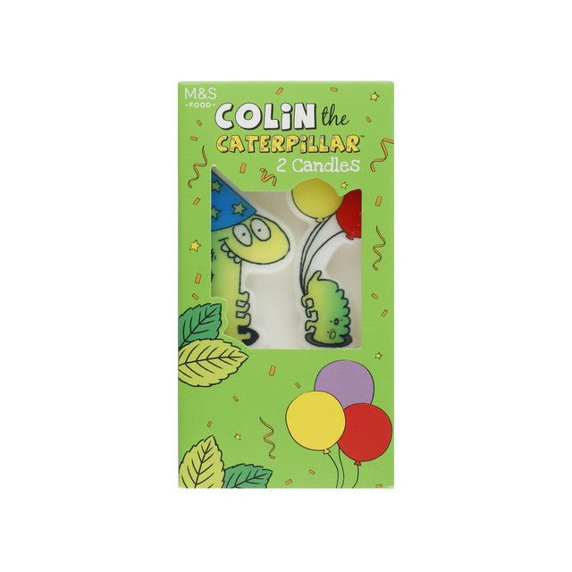 M&S Colin the Caterpillar shaped candles 2 pack, imported from the UK