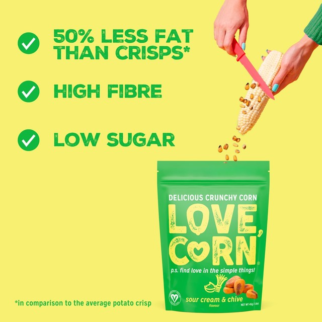 Love Corn Crunchy Corn Sour Cream Chive 115g, UK version