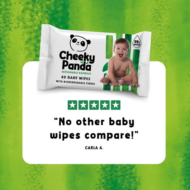 Cheeky Panda Unscented Bamboo Baby Wipes 12x60 - British product