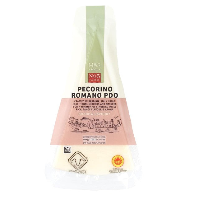 M&S Pecorino Romano PDO cheese 175g, imported from the UK
