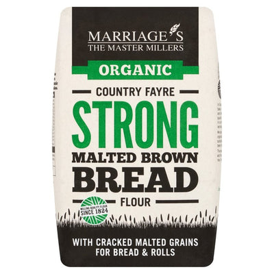 W & H Marriage Organic Strong Malted Brown Bread Flour 1kg