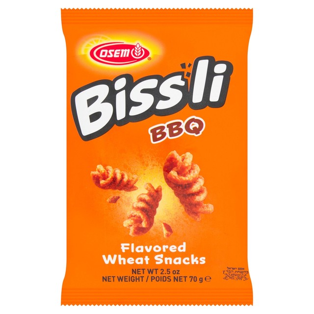 Osem Bissli barbecue wheat snacks 70g, imported from the UK.