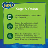 Paxo sage & onion stuffing mix 85g, imported from the UK