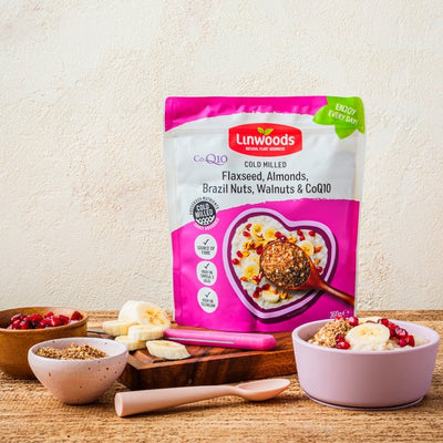 Mélange de graines et de noix moulues Linwoods aux graines de lin, amandes, noix du Brésil et noix avec Co-Q10 360g
