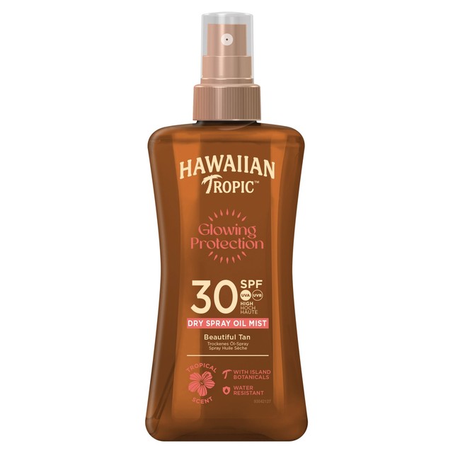 Hawaiian Tropic Glowing Protection SPF 30 sunscreen spray 200ml, UK version