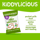 Kiddylicious Apple Wriggles baby snacks 4 x 12g, UK version