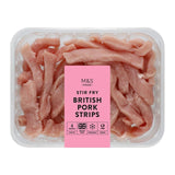 M&S pork stir fry strips 300g, imported from the UK