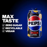 Pepsi Max Mango sugar-free cola 24 x 330ml, imported from the UK