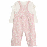 M&S pink floral dungaree set for 0-3 months, imported from the UK