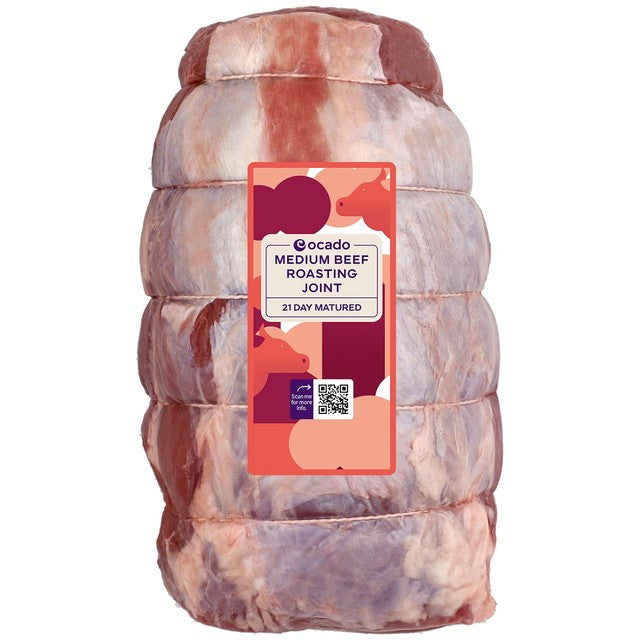 Ocado Medium Beef Roasting Joint 1.25kg, imported from the UK