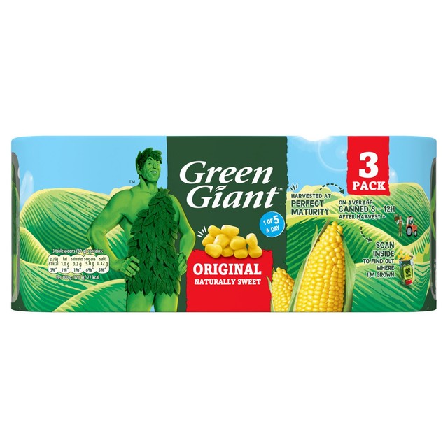 Green Giant Original Sweetcorn 3 x 198g, UK version