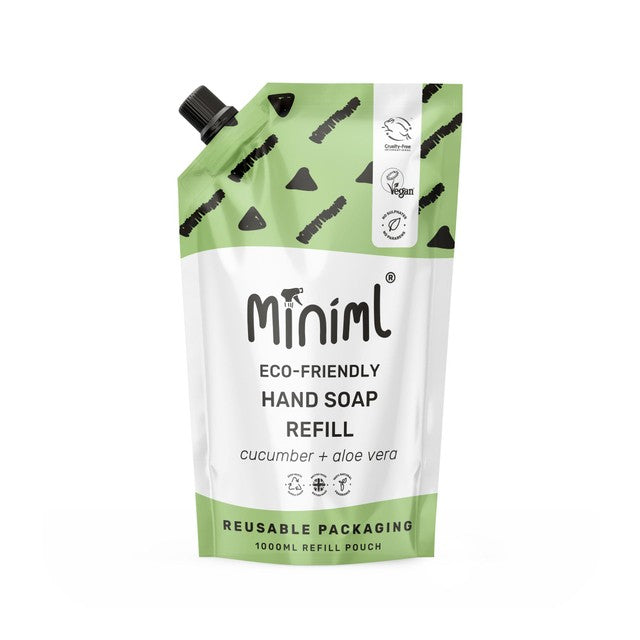 Miniml Hand Soap Refill Cucumber & Aloe Vera 1L, imported from the UK
