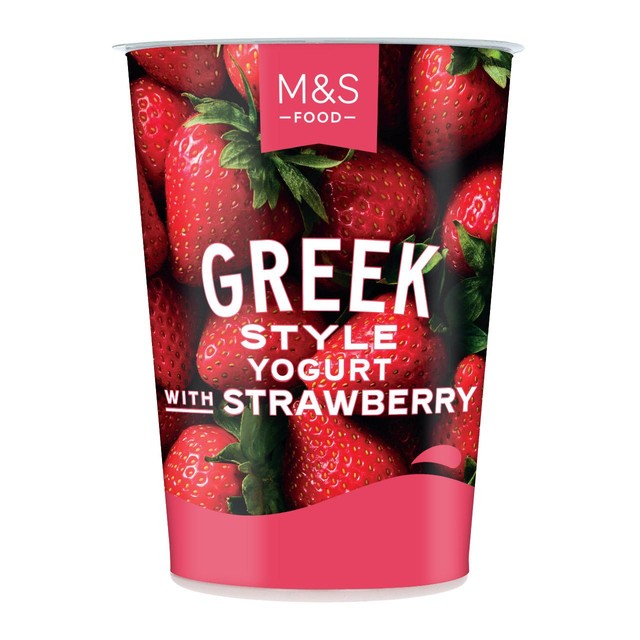 M&S Greek style yogurt with strawberry 450g, imported from the UK