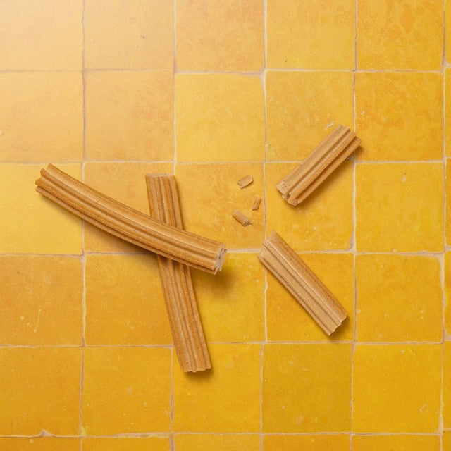 Pooch & Mutt peanut butter dental sticks, imported from the UK