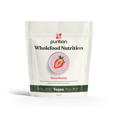Purition Jordbær Vegan Wholefood Ernæringspulver 250g