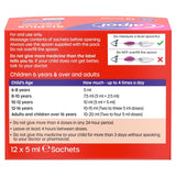 Calpol children's pain relief suspension strawberry 12 x 5ml sachets - British product