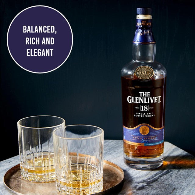 The Glenlivet 18 Year Old single malt Scotch whisky 70cl (British brand)