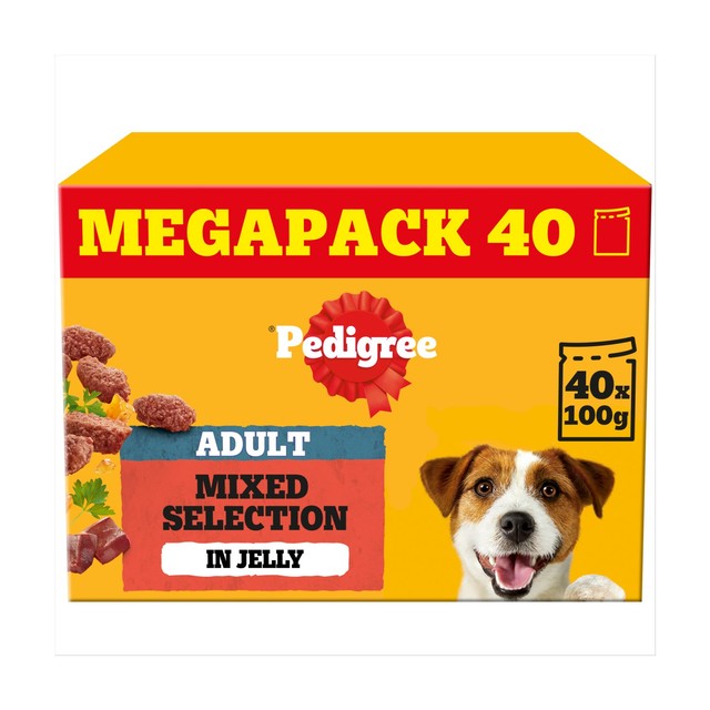 Pedigree adult dog wet food pouches mixed selection, imported from the UK