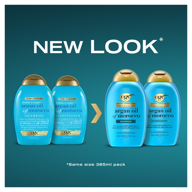 Ogx Hydrate & Revive+ Argan Oil Extra Strength Conditioner 385ml, imported from the UK