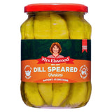 Mrs Elswood dill speared gherkins 670g, imported from the UK