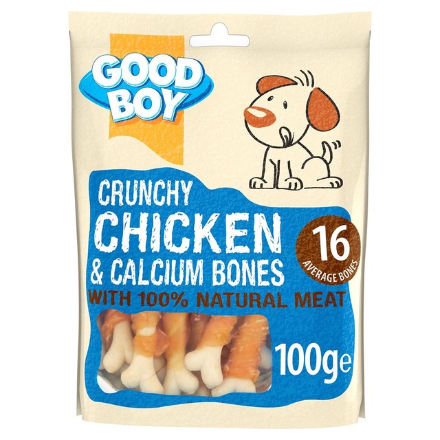 Good Boy Crunchy Chicken & Calcium Bones dog treats 100g, UK version