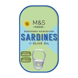M&S sardines in olive oil 120g, imported from the UK