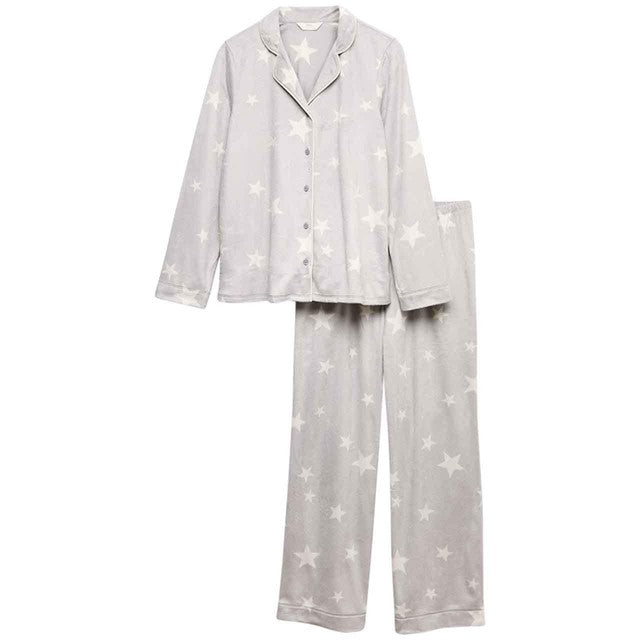 M&S star print pyjama set grey XL, imported from the UK