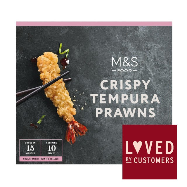M&S tempura tiger prawns 180g, imported from the UK