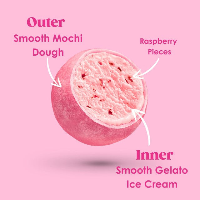 Little Moons raspberry mochi ice cream bites 6x32g, UK version
