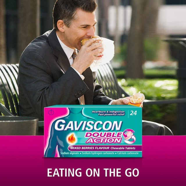 Gaviscon Double Action Mixed Berry Tablets 24 per pack, UK version