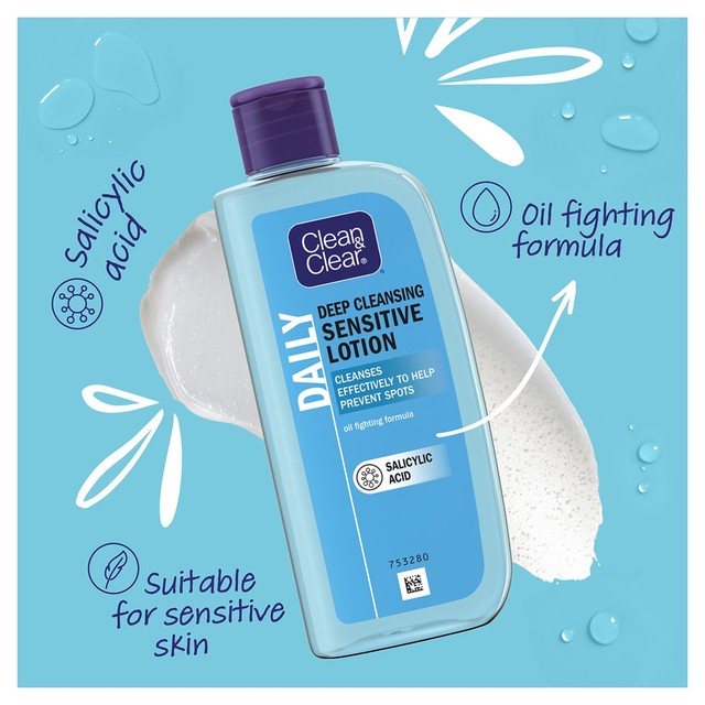 Clean & Clear sensitive skin deep cleansing lotion 200ml - British product