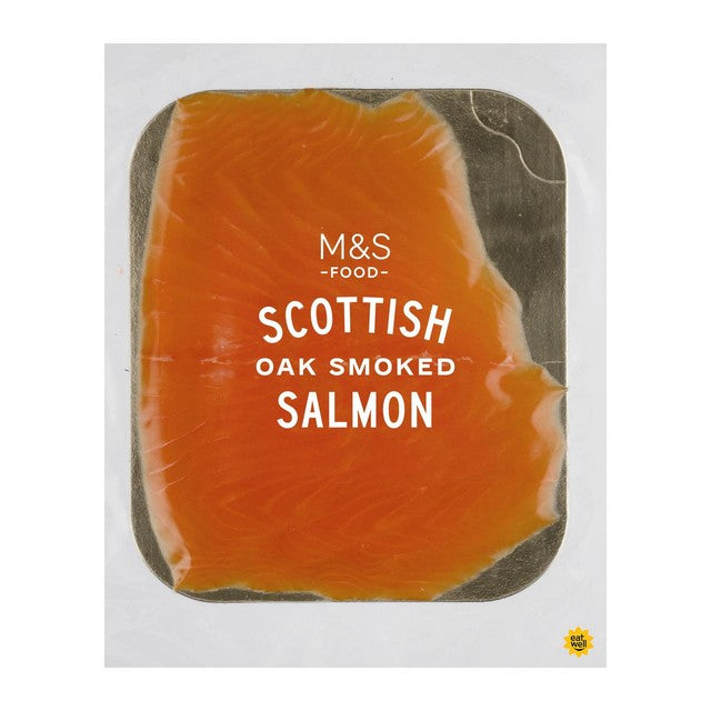M&S Scottish oak smoked salmon slices 100g, imported from the UK