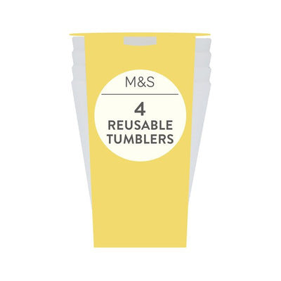 Gobelets de pique-nique réutilisables blancs M&S en plastique