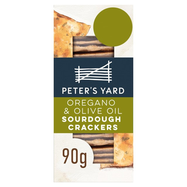 Peter's Yard Oregano Olive Oil crackers 90g, imported from the UK