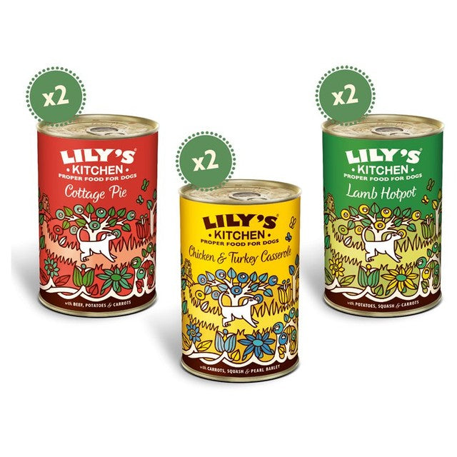 Lily's Kitchen wet dog food multipack mixed variety 6 x 400g, UK version