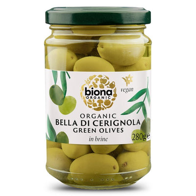 Biona Organic Bella di Cerignola Green Olives in Brine 280g