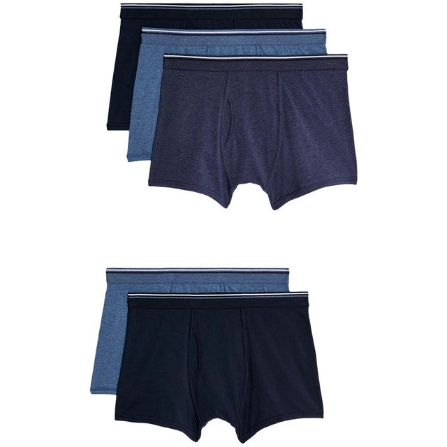 M&S Cotton Marl Trunks Blue Extra Large, imported from the UK