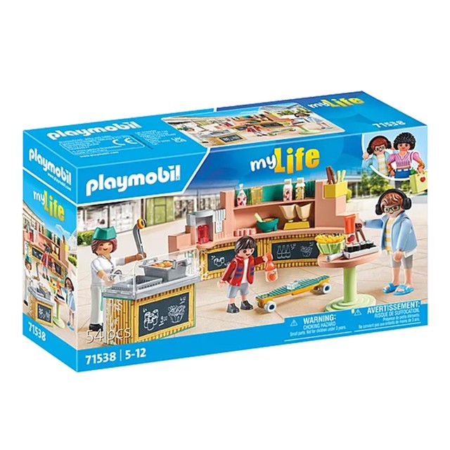 Playmobil My Life Food Court toy set, imported from the UK