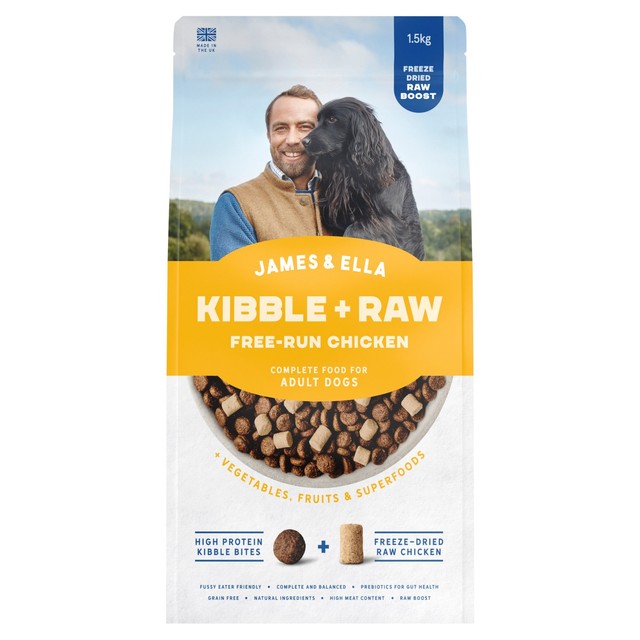 James & Ella Kibble + Freeze Dried Raw Chicken Dog Food 1.5kg, UK version