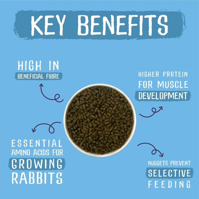 Burgess Excel Junior & Dwarf Rabbit Nuggets with Mint 3kg - British product