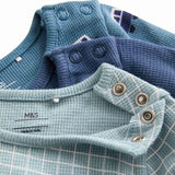 M&S baby bodysuits 3-pack with car prints for newborns, imported from the UK