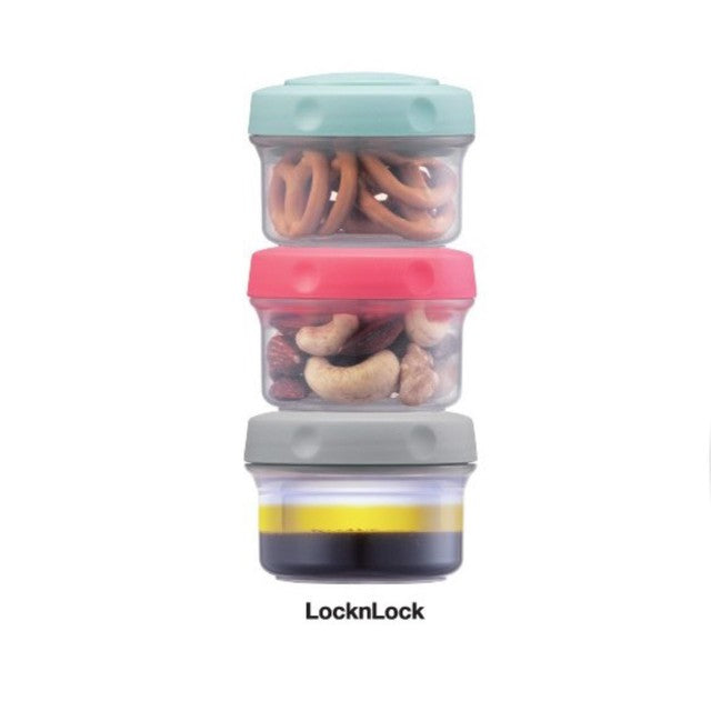 Locknlock mini round storage containers set of 3, 80ml, UK version