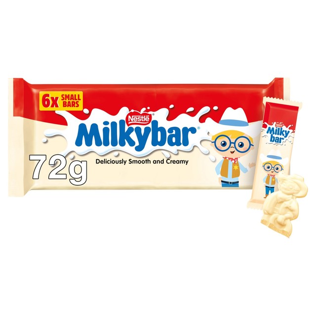 Milkybar white chocolate Kid Bar multipack 72g, imported from the UK
