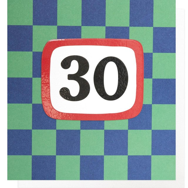 Caroline Gardner Blue and Green 30th birthday card - British product