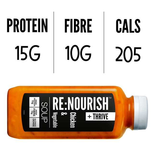 RENOURISH Thrive Chicken and Vegetable, High Protein & High Fibre Soup